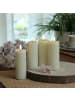 Adilina 4x LED Kerze LINA Echtwachs Rustik-Optik 5x12,5cm in creme