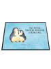Mr. & Mrs. Panda tischpad Pinguin umarmen mit Spruch in Eisblau