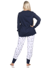 NORMANN Langarm Pyjama Schlafanzug Bündchen Maritimer Look in marine