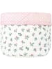 Greengate Brotkorb CELIA Weiß mit Blumen und Rosa Punkten