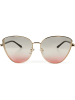styleBREAKER Cateye Sonnenbrille in Gold / Grau-Apricot Verlauf