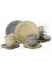 Seltmann Weiden 18er Set Kaffeeservice Beat Color Glaze in beige-grau