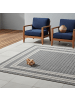 KADIMA DESIGN Teppich Outdoor Waschbar Bordüre LIRIA Strapazierfähig OEKO-TEX Balkon in Grau