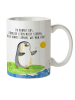 Mr. & Mrs. Panda Kaffeebecher Pinguin Surfer mit Spruch in Weiß