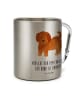 Mr. & Mrs. Panda Thermobecher Hund Flauschig mit Spruch in Silber