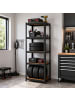 relaxdays Schwerlastregal in Schwarz/Braun - (B)80 x (H)200 x (T)60 cm