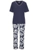 LASCANA Pyjama in blau-geblümt