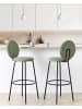 Beliani 2-tlg Barhocker EMERY in Grün/Schwarz