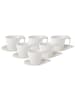 Villeroy & Boch 6er Set Frühstückstassen mit Untertassen Flow 250 ml weiß in weiß