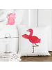 Mr. & Mrs. Panda Kissen Flamingo Yoga ohne Spruch in Weiß