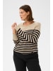 KAFFE curve Strickpullover KClizzy Regular fit in Feather G. M/Black Half Stripe