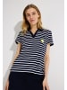 More & More sportives Kurzarm-Poloshirt, gestreift in marine/white