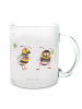 Mr. & Mrs. Panda Trinkglas Hummeln Kleeblatt ohne Spruch in Transparent