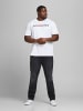 Jack & Jones JJECORP Print Kurzarm CREW NECK T-Shirt Plus +Size in Weiß