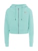 myMo Damen Zip Hoodie Cropped in Aqua