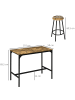 HOMCOM Bartisch Set-110L x 50B x 89,5H cm-Rustikal-Braun