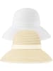 Janice Damen Sonnenhut 2er Set in Beige/Weiß
