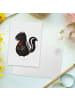 Mr. & Mrs. Panda Postkarte Stinktier Blume ohne Spruch in Weiß