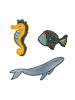 Lässig Lässig Textil-Sticker (3 Stk) - Schul Set Unique, Stick on Sea