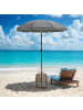SONGMICS Sonnenschirm Sheld in Grau - (H)196 x Ø160 cm