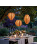 MARELIDA LED Solar Lampion mit Blumenmuster D: 25cm in braun