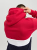 Jack & Jones Kapuzenpullover mit Print Design Sweater Hoodie JJEREID in Rot
