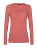 Felix Hardy Feinstrick Zopfmuster V-Ausschnitt Pullover in pink