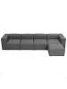 58 aufm Kessel SOFA 4-Sitzer mit Hocker rechts Kattrina Flachgewebe anthrazit