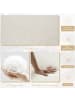 ABRIHOME Gartenliege in Beige 2-tlg mit Ausziehtisch 5 Stufen Verstellbar Kopfstütze