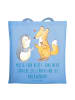 Mr. & Mrs. Panda Tote Bag Sprachen Lernen und Anwenden mit Spruch in Sky Blue