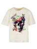 F4NT4STIC Ladies Everyday T-Shirt Totenkopf Blumen in Whitesand