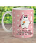Mr. & Mrs. Panda Tasse Einhorn Woodstock mit Spruch in Rot Pastell