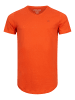 Jack & Jones T-Shirt Print - NEWRAR TEE SS V-NECK in Burnt Ochre