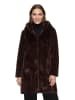 Betty Barclay Plüschjacke mit Kapuze in Dunkelbraun