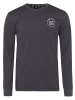 H.I.S. Langarmshirt in anthrazit-meliert, marine