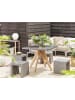 Beliani 5-tlg Gartentisch Set OLBIA/TARANTO in Grau/Heller Holzfarbton
