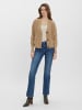 Vero Moda Langarm Strickjacke V-Ausschnitt Basic Cardigan VMLEA in Beige