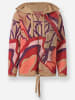 Heine Kapuzenstrickjacke in rot-camel-gemustert