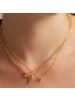 Luxenter Halskette aus 925er Sterlingsilber mit  Zirkonia-Steinen 18K Gelbgold-Finish