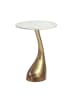 FineBuy Beistelltisch in Gold / Marmor / 45x45x63