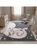 KADIMA DESIGN Kinderteppich Waschbar Elefant TASNA Strapazierfähig OEKO-TEX in Pink