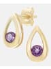 Diamant L'éternel Ohrstecker aus 375 Gelbgold mit Amethyst