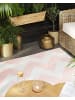 Beliani Outdoorteppich KONARLI in Rosa/Weiß - (W) 140 x (H) 0.3 x (L) 200 cm