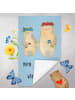 Mr. & Mrs. Panda Gästehandtuch Bären mit Blumenkranz mit Spruch in Blau Pastell