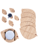 Beliani 12-set Platzdeckchen und Untersetzer PEPPERLEAF in Naturfarben