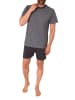 NORMANN kurzarm Schlafanzug Shorty Pyjama print - 77227 in blau