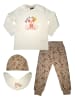 Disney 4-Teiler Mickey Mouse Baby Set Pullover, Hose, Mütze und Halstuch in beige