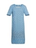 GOLDNER Kurzgröße:  Baumwoll-Druckkleid in weiß / regattablau
