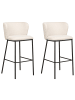 Beliani 2-tlg Barhocker MINA in Weiß/Schwarz