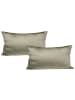 2er Set Teddy Flausch Kissen 30x50cm in Taupe